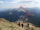 Спуск на перемычку с г. Петрос и путь подъема на г. Говерла
