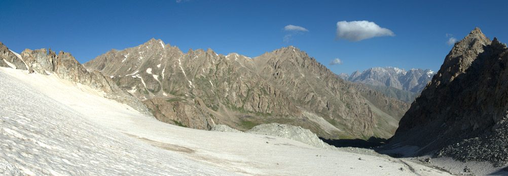 Фото 5.5 Вид с ледника ГПП на запад и северо-запад